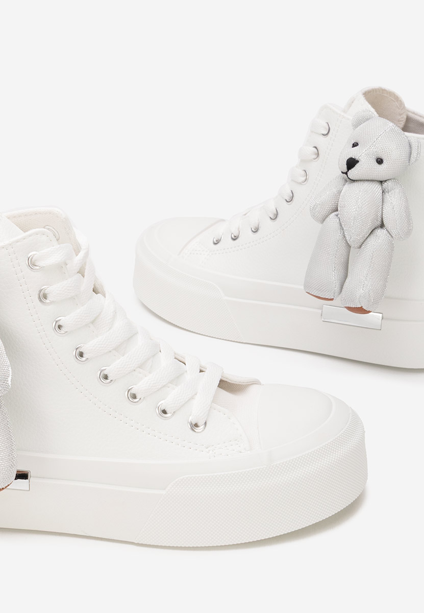 Γυναικεία sneakers αστραγάλο Alisea λευκά