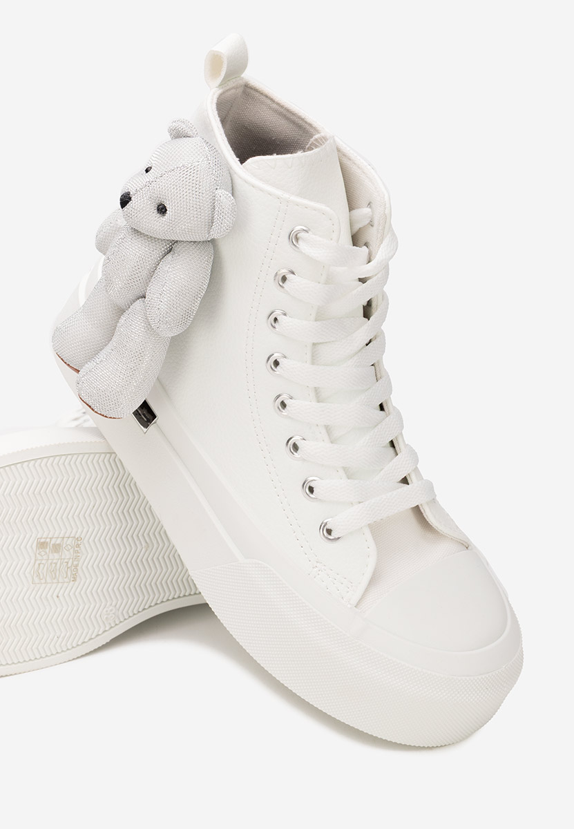 Γυναικεία sneakers αστραγάλο Alisea λευκά