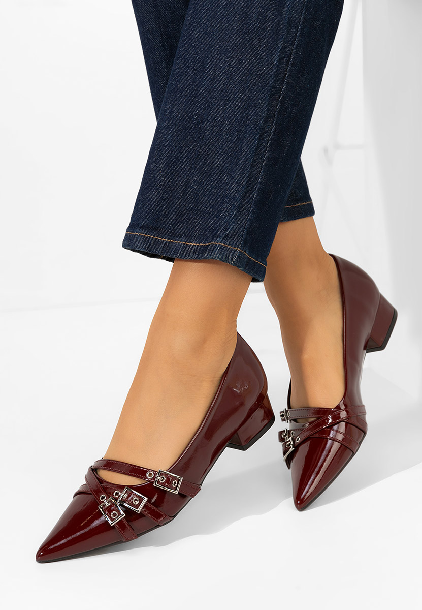 Γόβες με χαμηλό τακούνι Otisia μπορντό