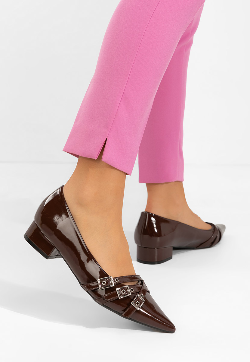 Γόβες με χαμηλό τακούνι Otisia καφε