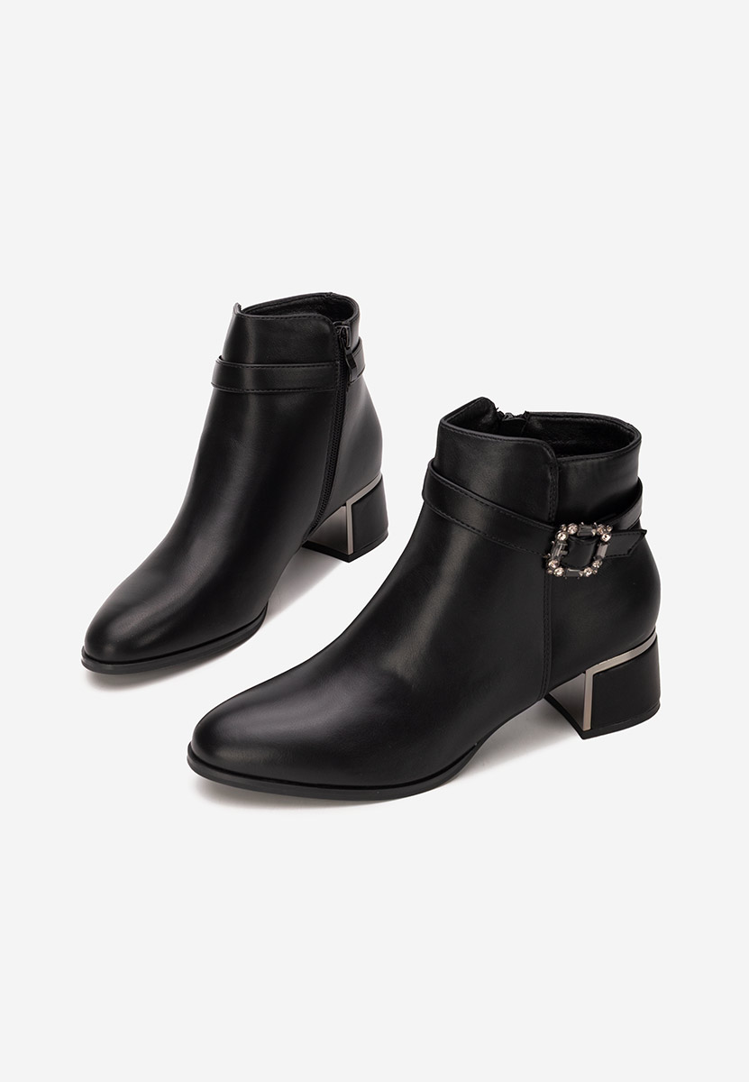 Μποτάκια με χοντρό τακούνι Freina V2 Μαύρα