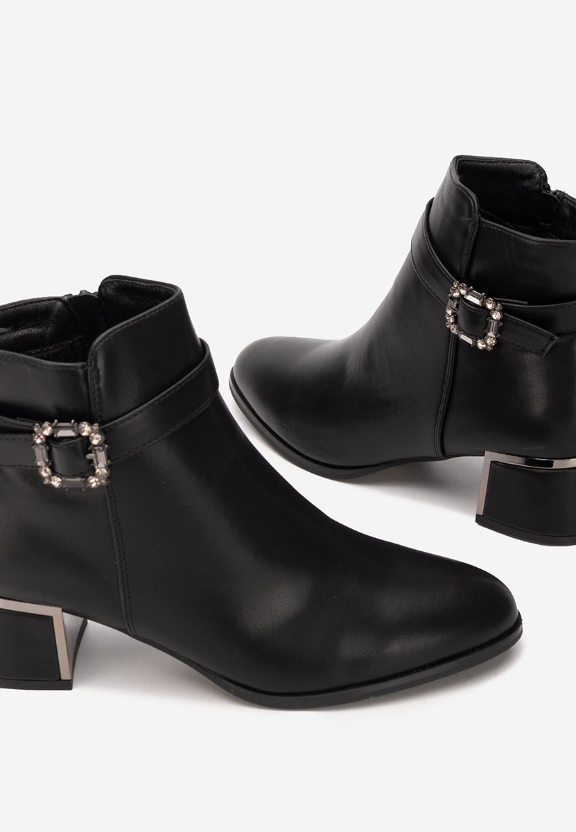 Μποτάκια με χοντρό τακούνι Freina V2 Μαύρα