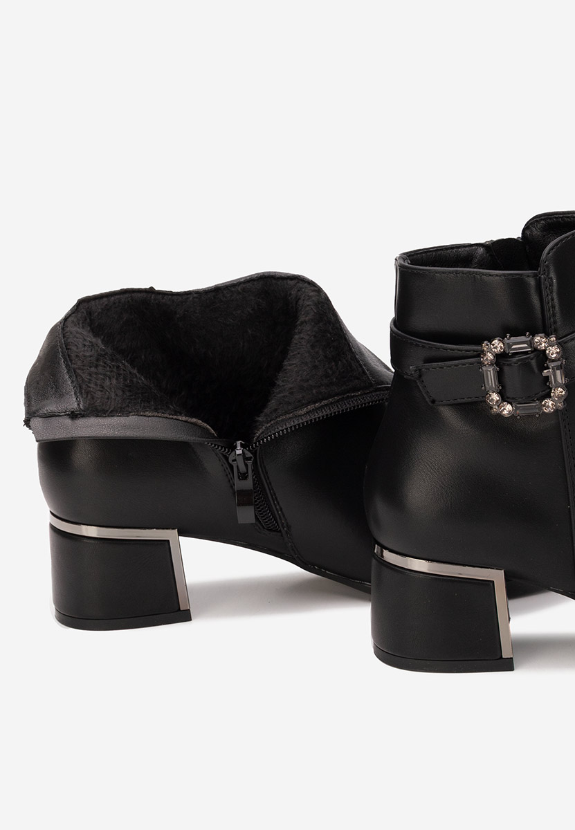 Μποτάκια με χοντρό τακούνι Freina V2 Μαύρα