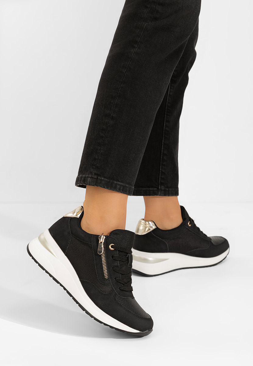 Sneakers με πλατφόρμα Floreia μαύρα