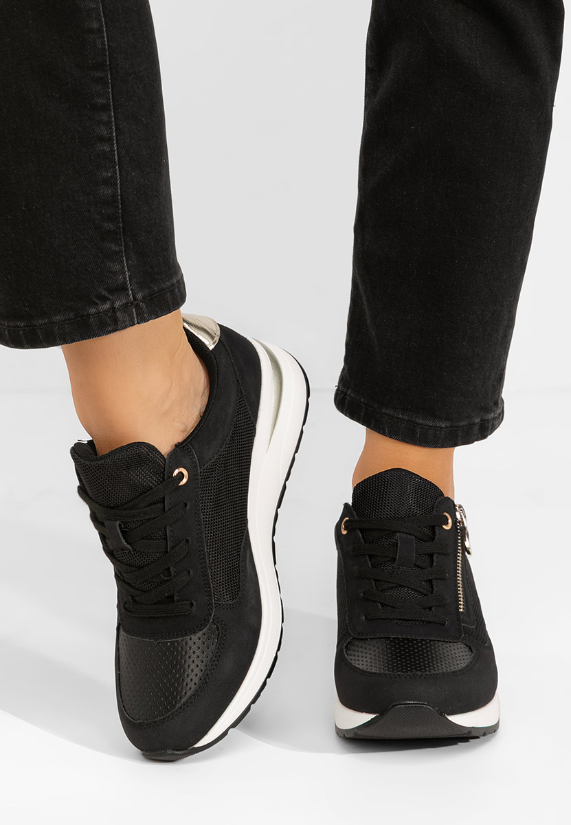 Sneakers με πλατφόρμα Floreia μαύρα