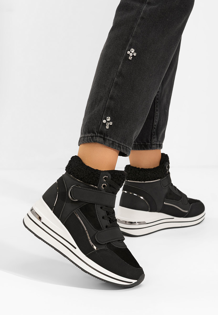 Sneakers αστραγαλου γυναικεια Velaris Μαύρα