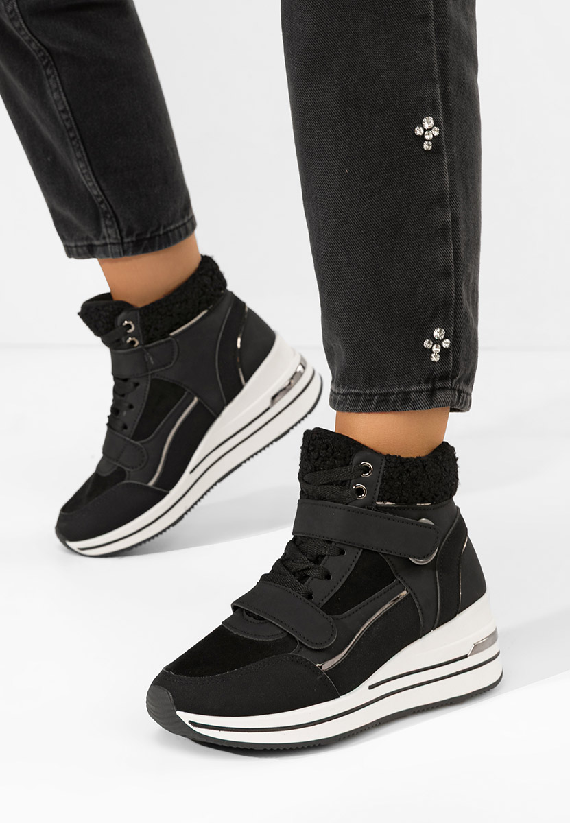 Sneakers αστραγαλου γυναικεια Velaris Μαύρα