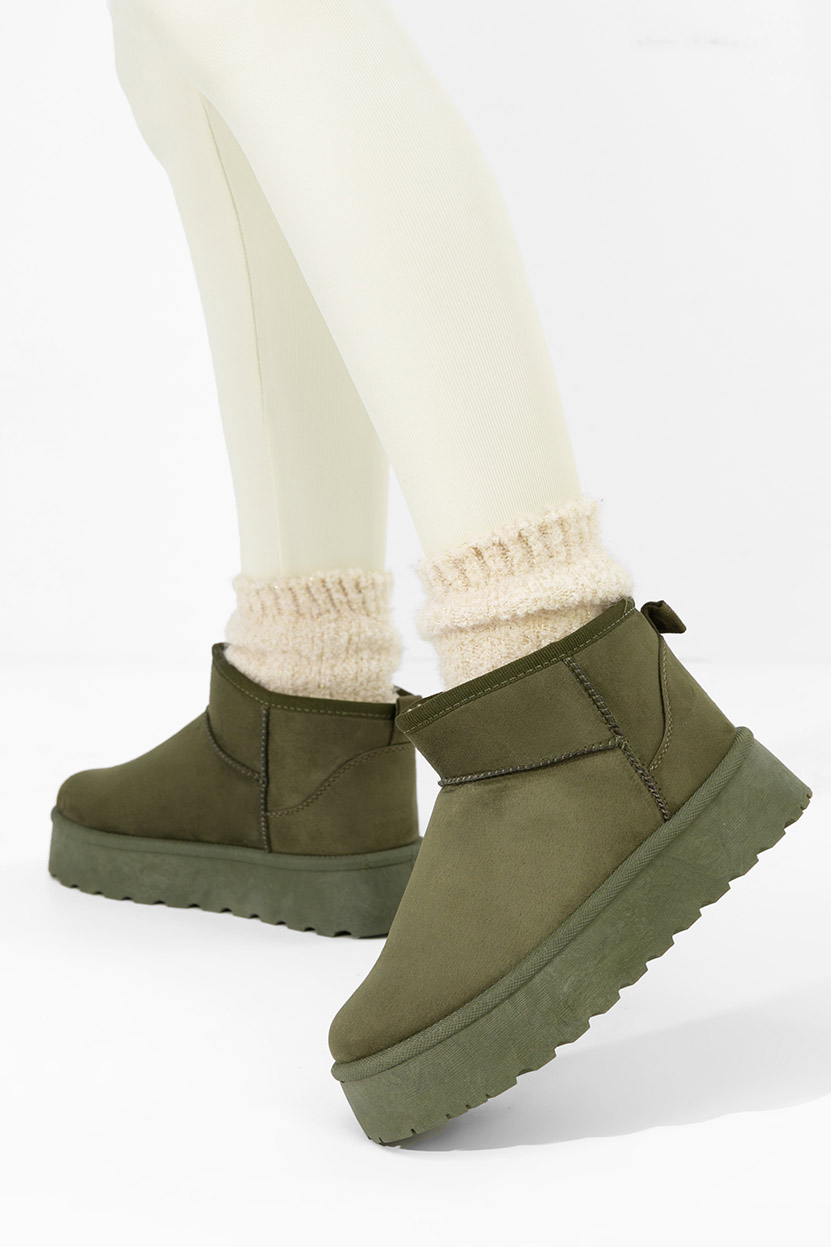 Μπότες τύπου UGG με πλατφόρμα Zenaria πρασινο