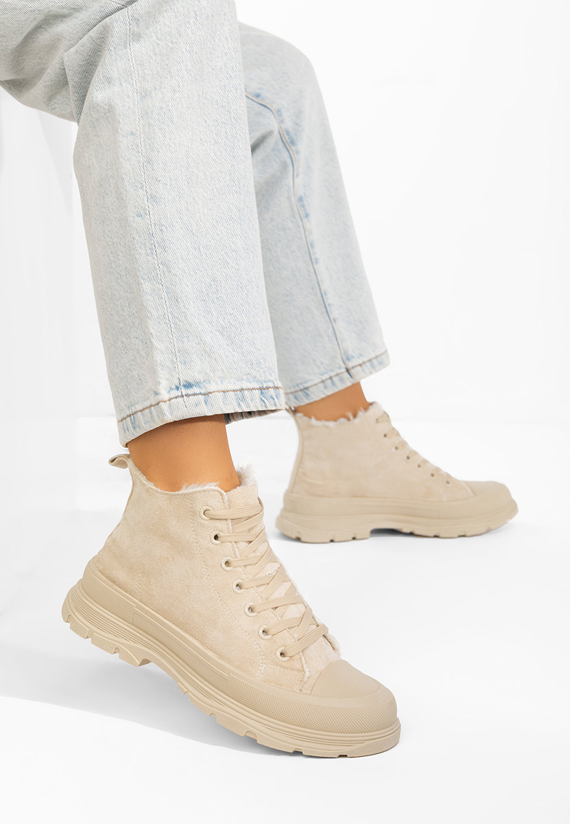Γυναικεία sneakers αστραγάλο Nicki μπεζ