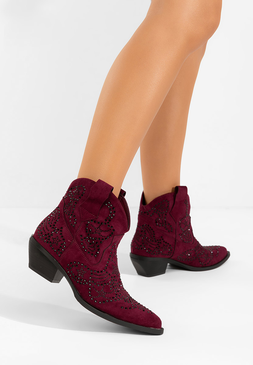 Γυναικεία Μποτάκια Cowboy Ninna μπορντό