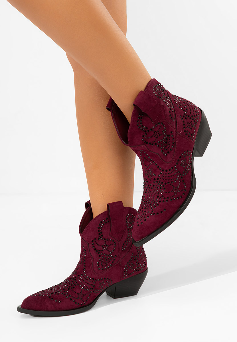 Γυναικεία Μποτάκια Cowboy Ninna μπορντό