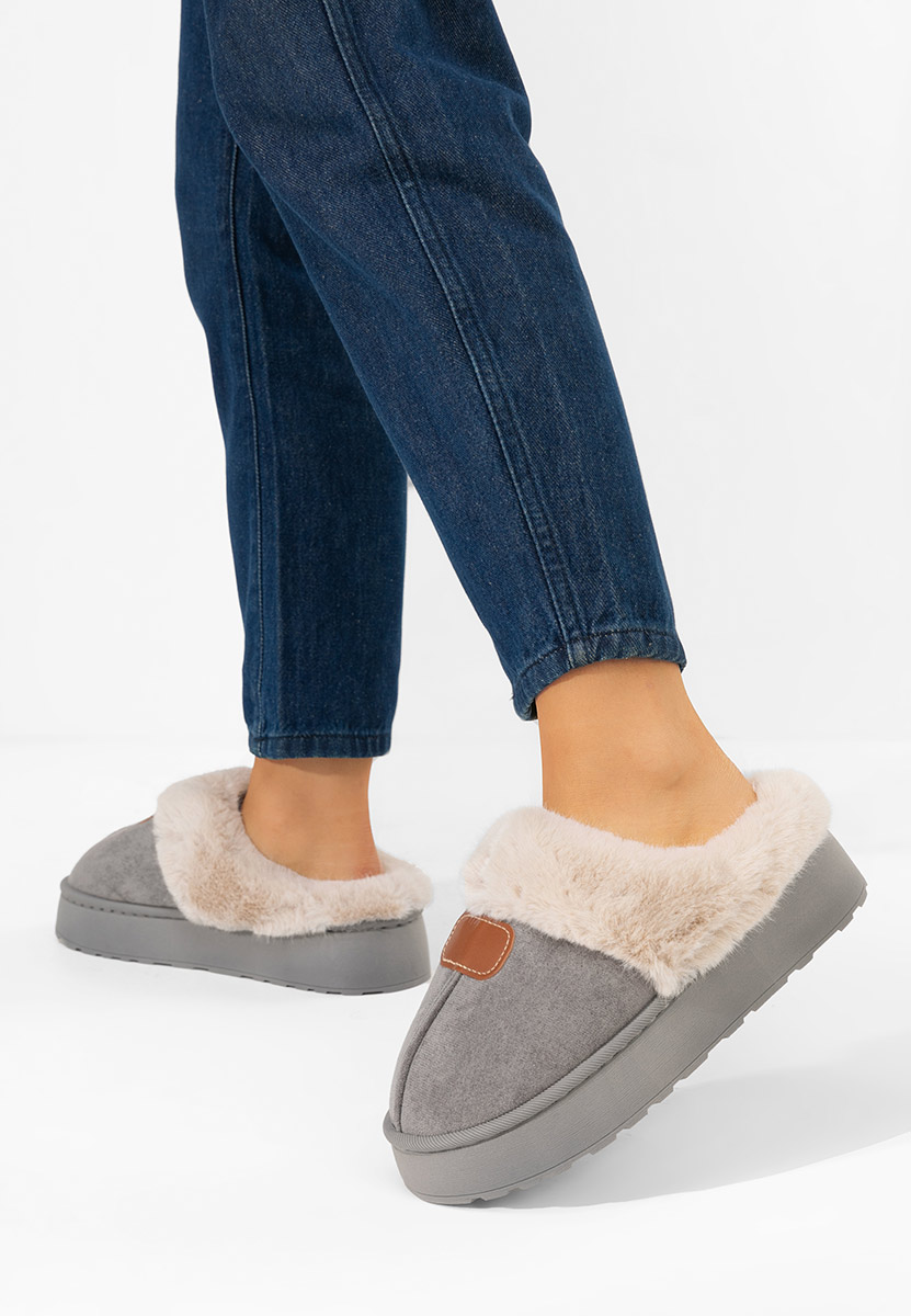 Παντοφλεσ γυναικειεσ χειμερινεσ Flufina γκρι