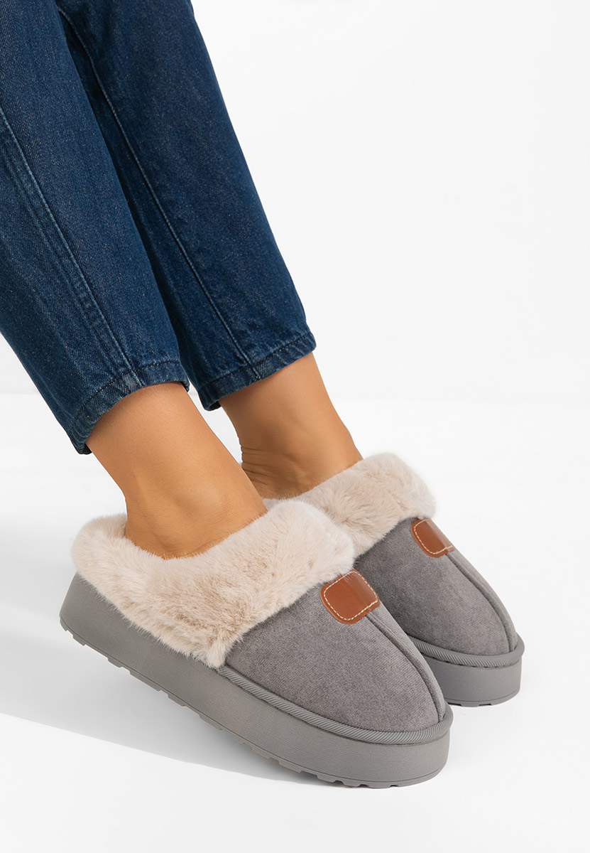 Παντοφλεσ γυναικειεσ χειμερινεσ Flufina γκρι