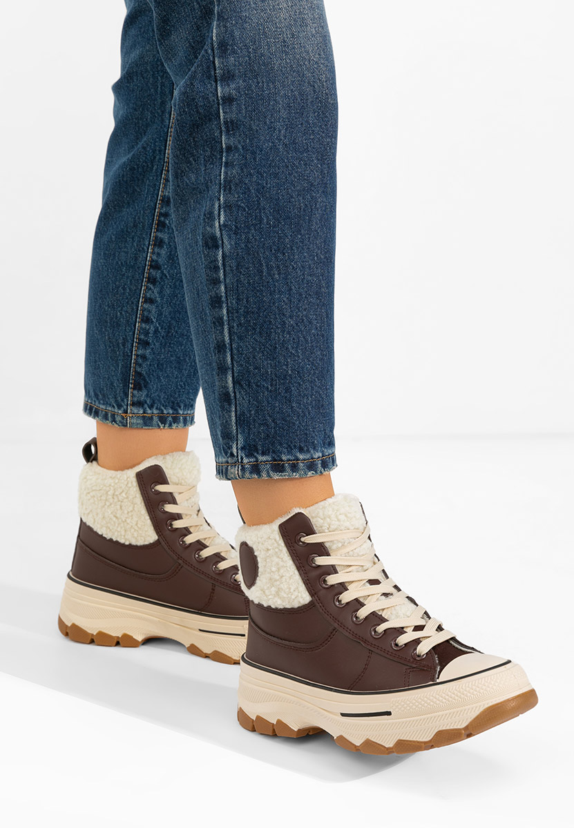 Γυναικεία sneakers αστραγάλο Oziana καφε