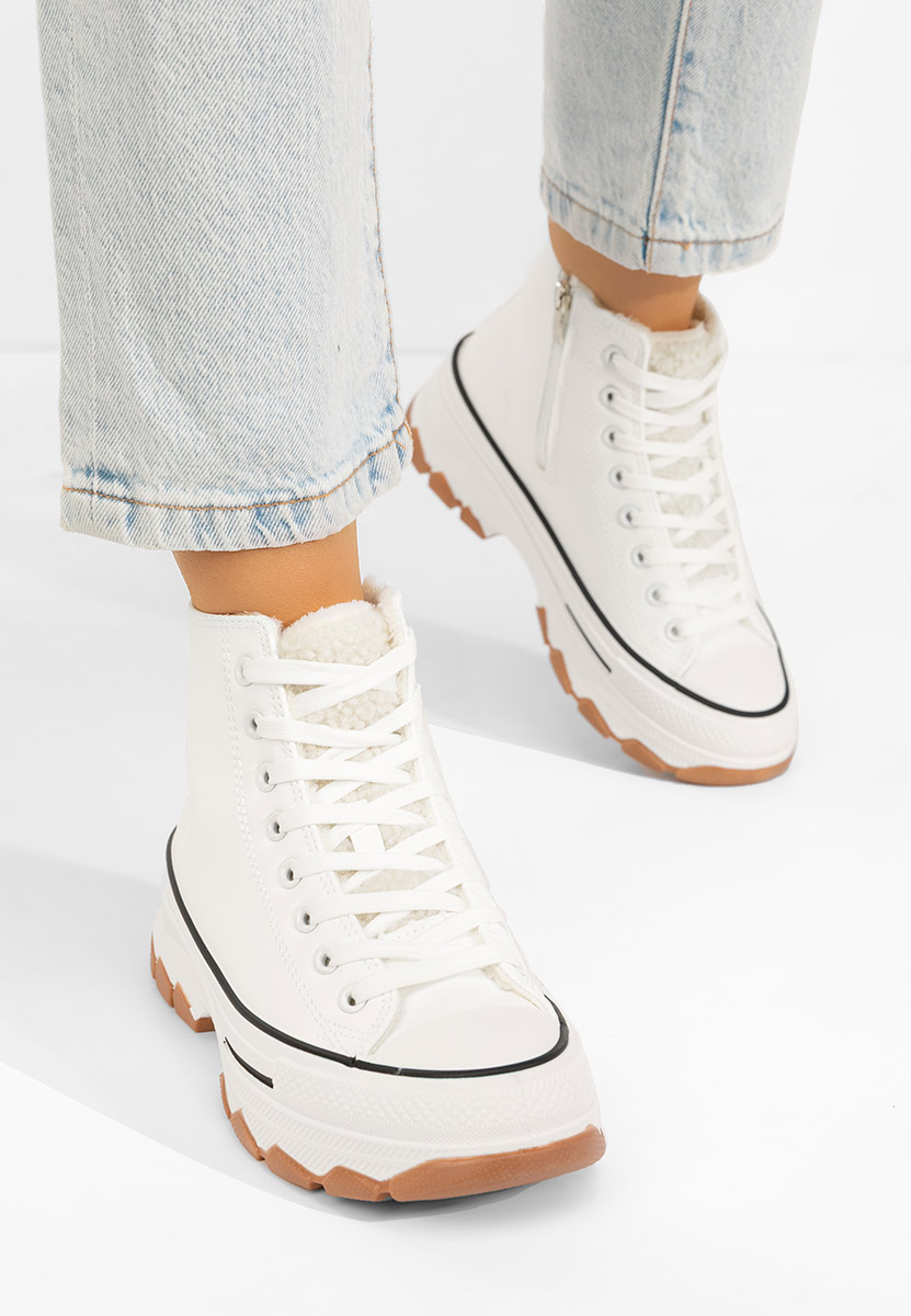Γυναικεία sneakers αστραγάλο Raviana V7 λευκά