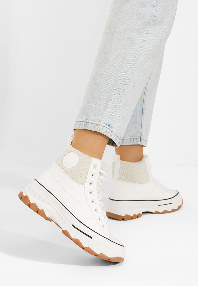 Γυναικεία sneakers αστραγάλο Oziana λευκά