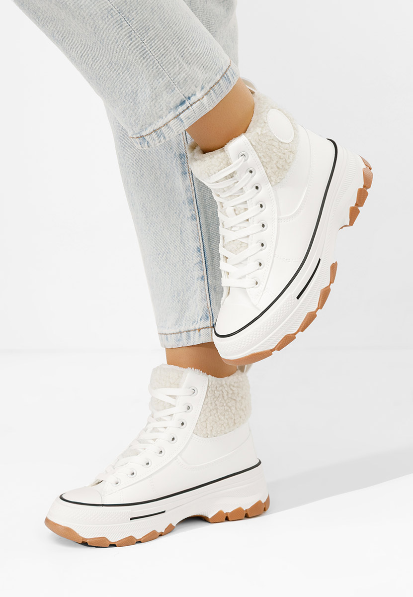 Γυναικεία sneakers αστραγάλο Oziana λευκά