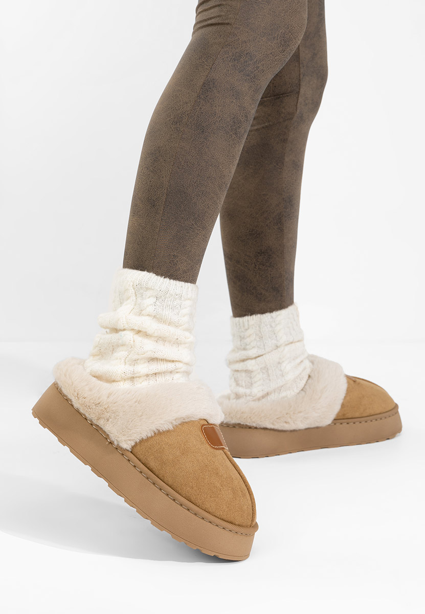 Παντοφλεσ γυναικειεσ χειμερινεσ Flufina χακι