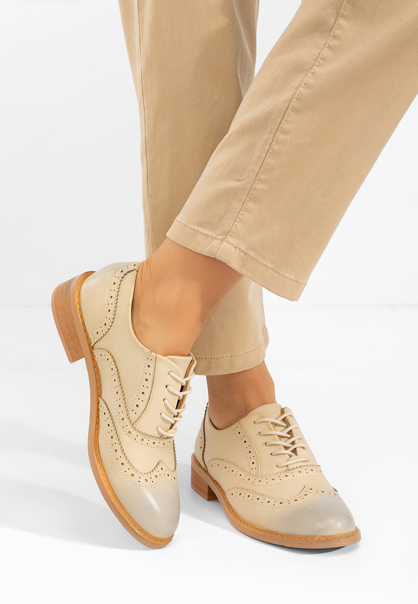Brogue γυναικεια Cilora μπεζ Brogue γυναικεια Cilora μπεζ