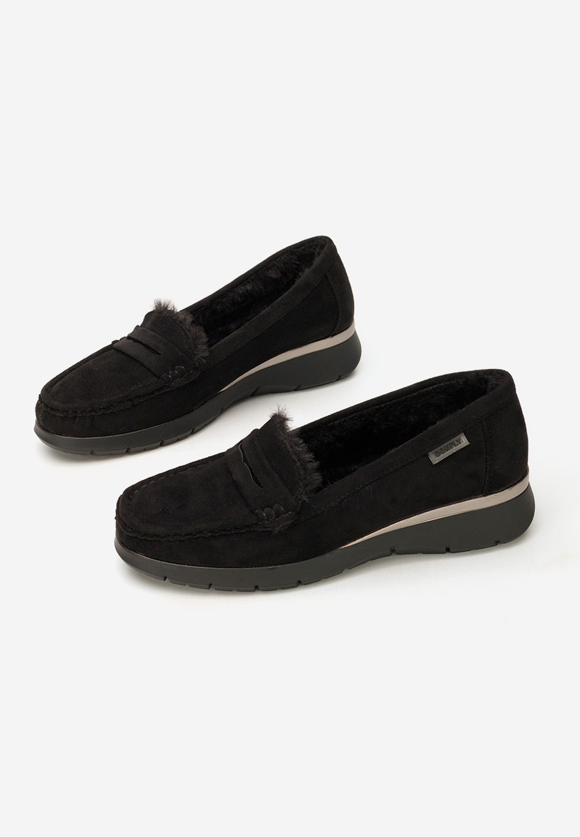 Μοκασίνια με πλατφόρμα Hazelia μαύρα