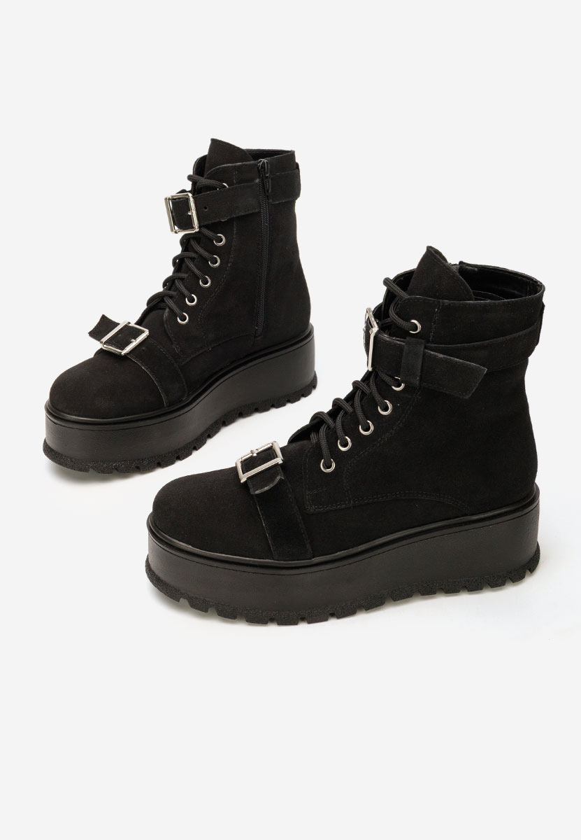 Mποτάκια πλατφόρμα Astrid V6 Μαύρα