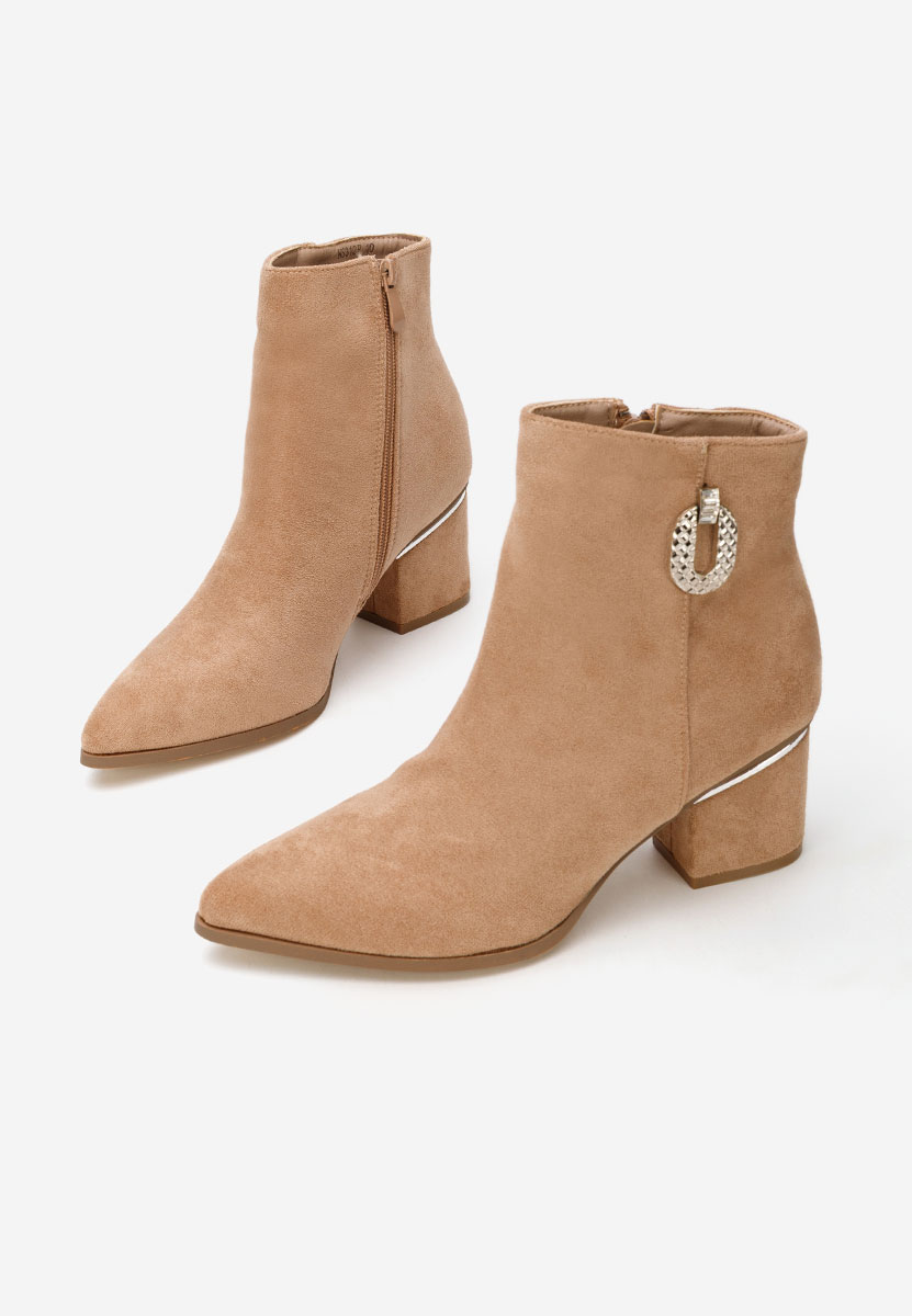 Μποτάκια γυναικεια με τακούνι Hoja χακι