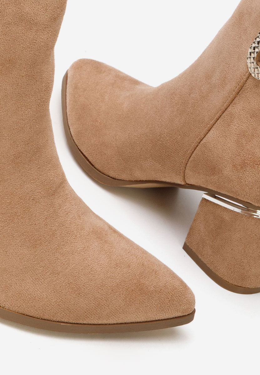 Μποτάκια γυναικεια με τακούνι Hoja χακι