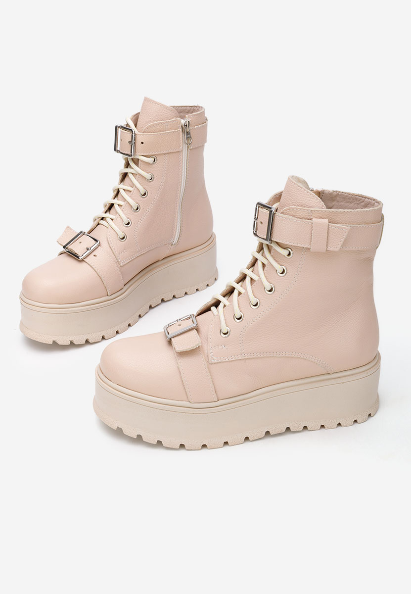 Γυναικεία δερμάτινα μποτάκια Astrid V5 Νουντ