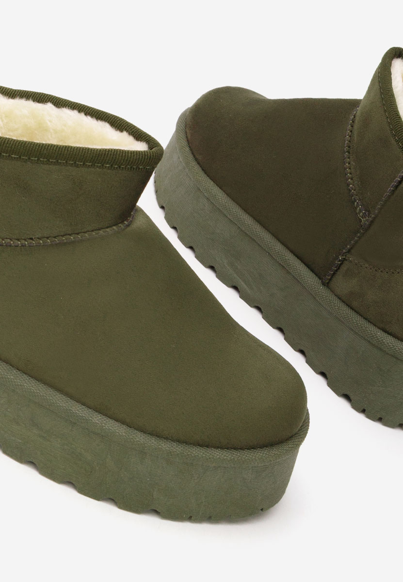 Μπότες τύπου UGG με πλατφόρμα Zenaria πρασινο