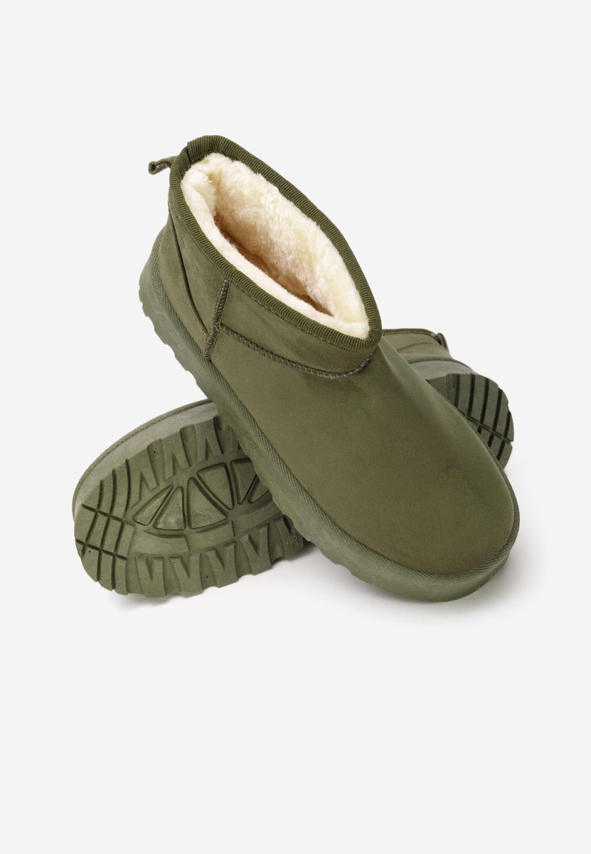 Μπότες τύπου UGG με πλατφόρμα Zenaria πρασινο