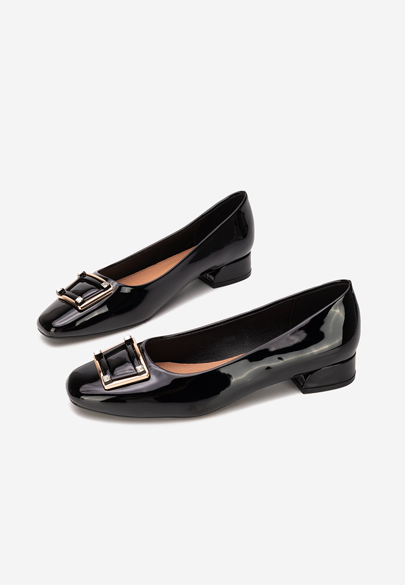 Γόβες με χαμηλό τακούνι Huana μαύρα