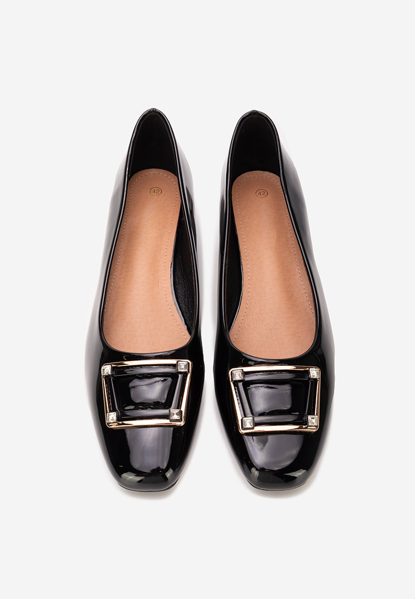 Γόβες με χαμηλό τακούνι Huana μαύρα