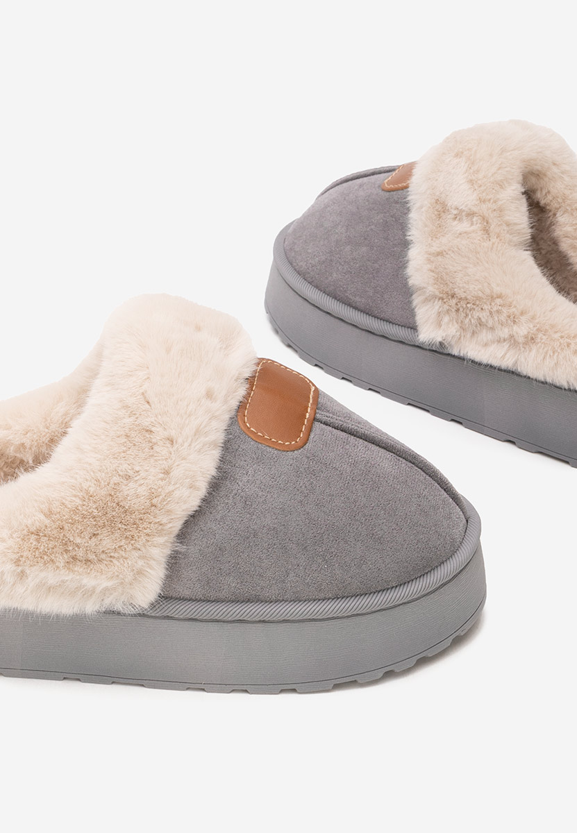 Παντοφλεσ γυναικειεσ χειμερινεσ Flufina γκρι