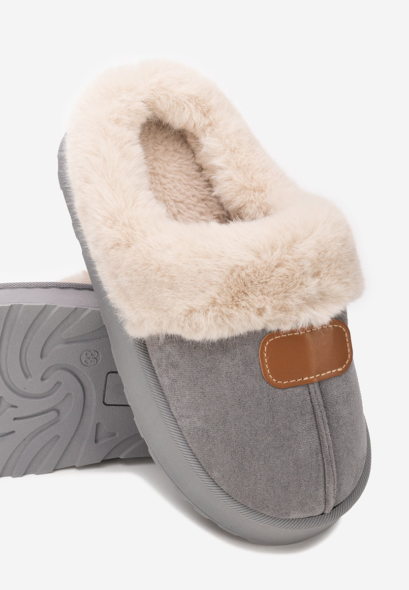 Παντοφλεσ γυναικειεσ χειμερινεσ Flufina γκρι