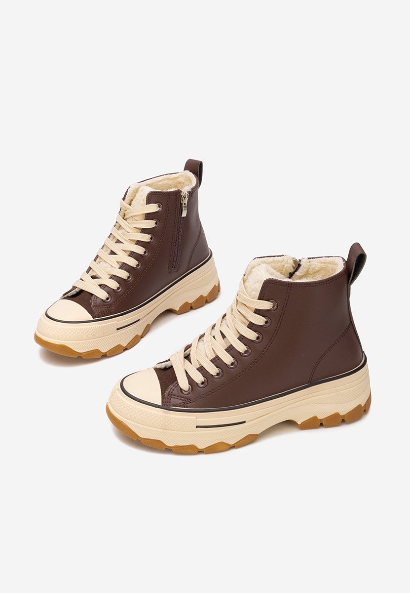 Γυναικεία sneakers αστραγάλο Raviana V7 καφε