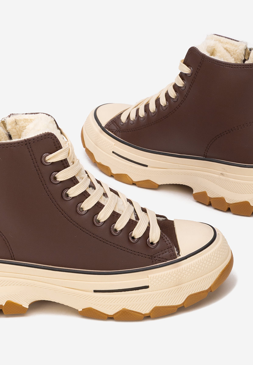 Γυναικεία sneakers αστραγάλο Raviana V7 καφε