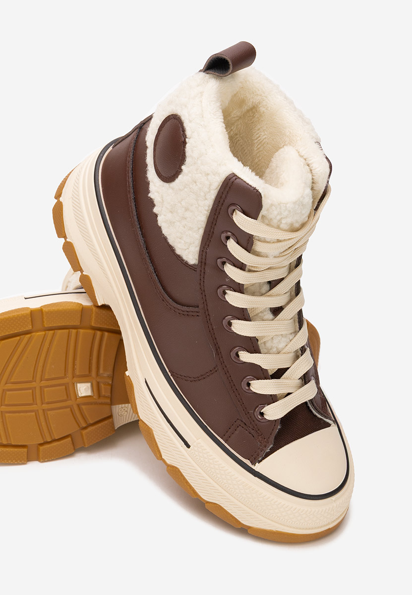 Γυναικεία sneakers αστραγάλο Oziana καφε