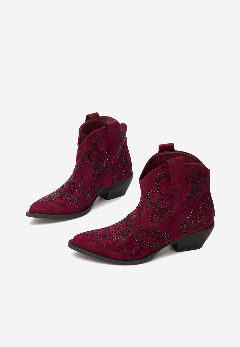 Γυναικεία Μποτάκια Cowboy Ninna μπορντό