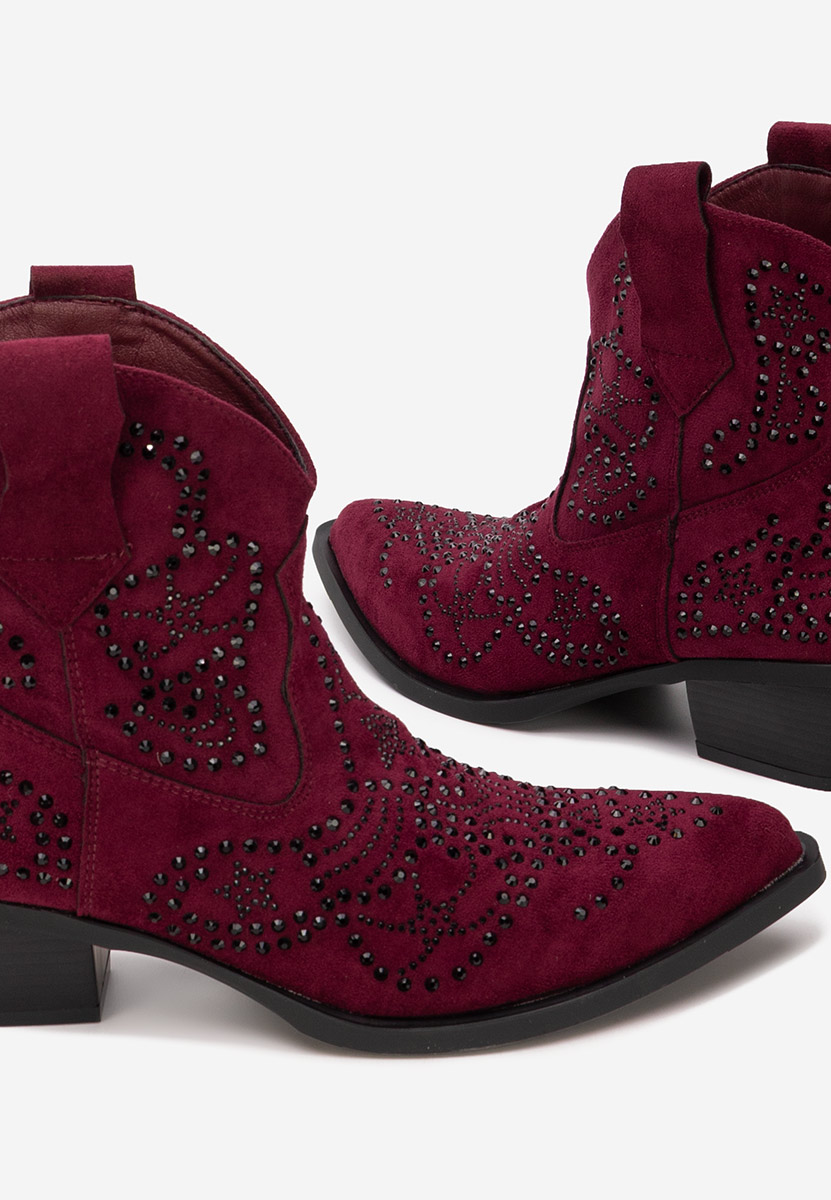 Γυναικεία Μποτάκια Cowboy Ninna μπορντό