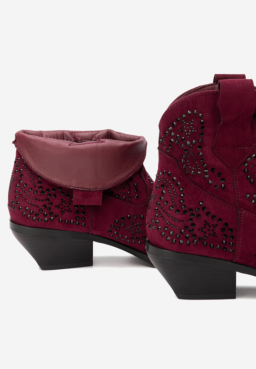 Γυναικεία Μποτάκια Cowboy Ninna μπορντό