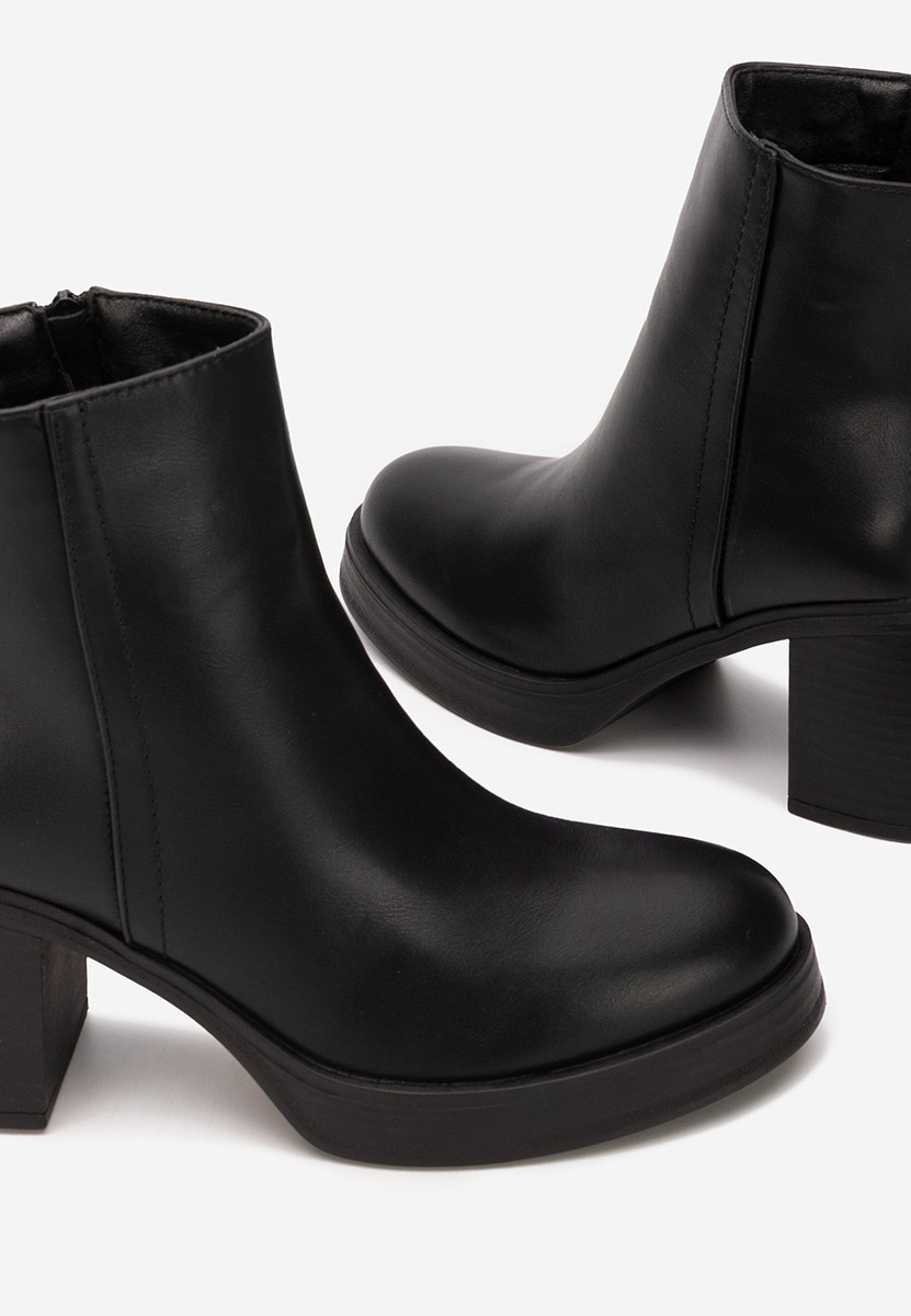 Μποτάκια με χοντρό τακούνι Denisia Μαύρα