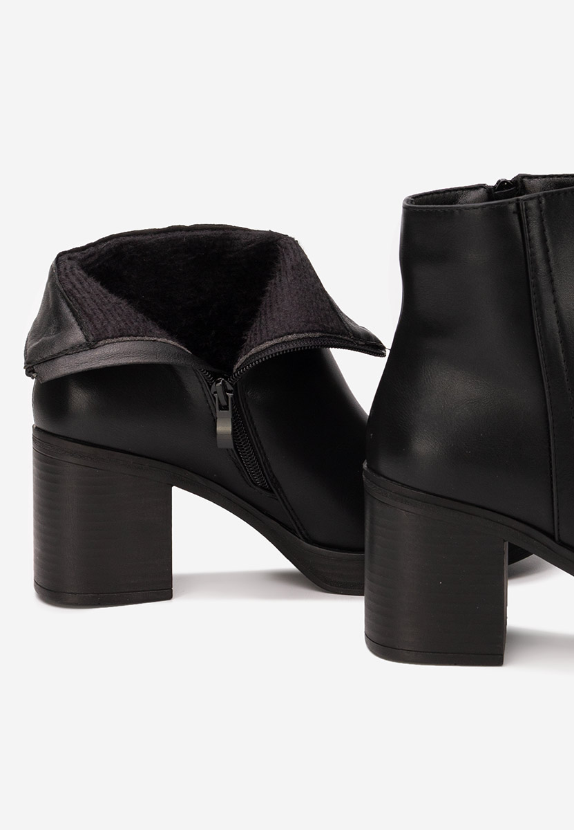 Μποτάκια με χοντρό τακούνι Denisia Μαύρα