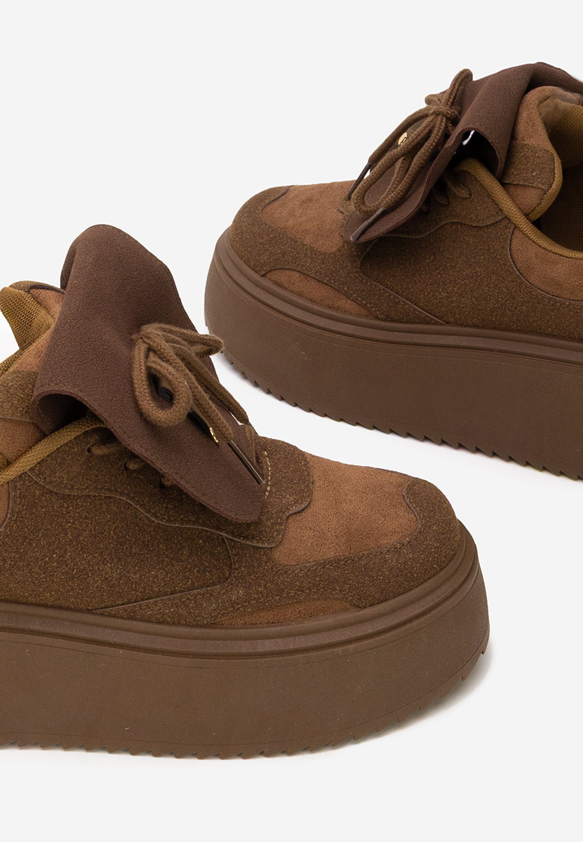 Sneakers με πλατφόρμα Oliveia καφε