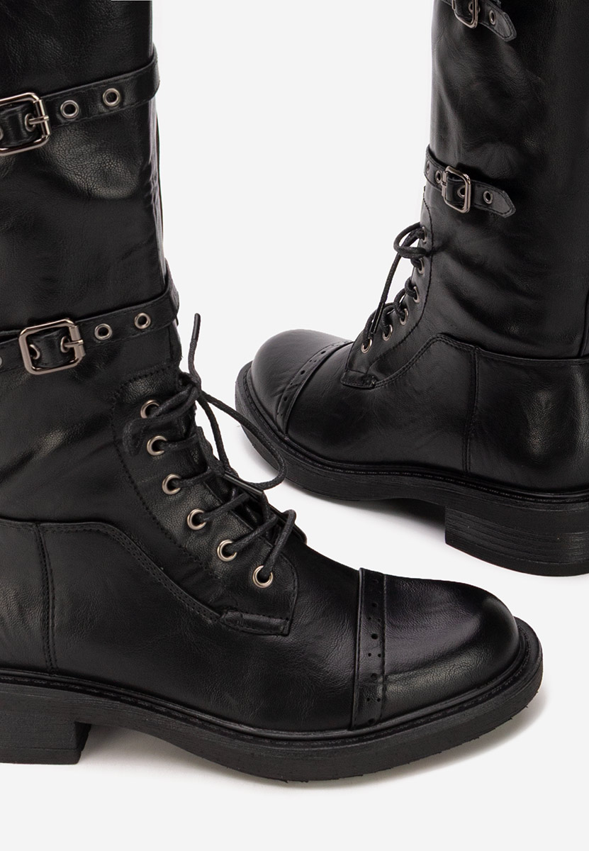 Αρβυλάκια ψηλα γυναικεία Frosina μαύρα