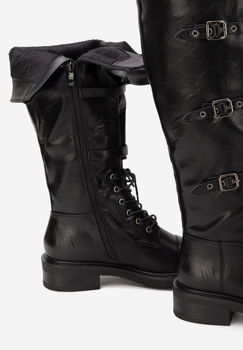 Αρβυλάκια ψηλα γυναικεία Frosina μαύρα