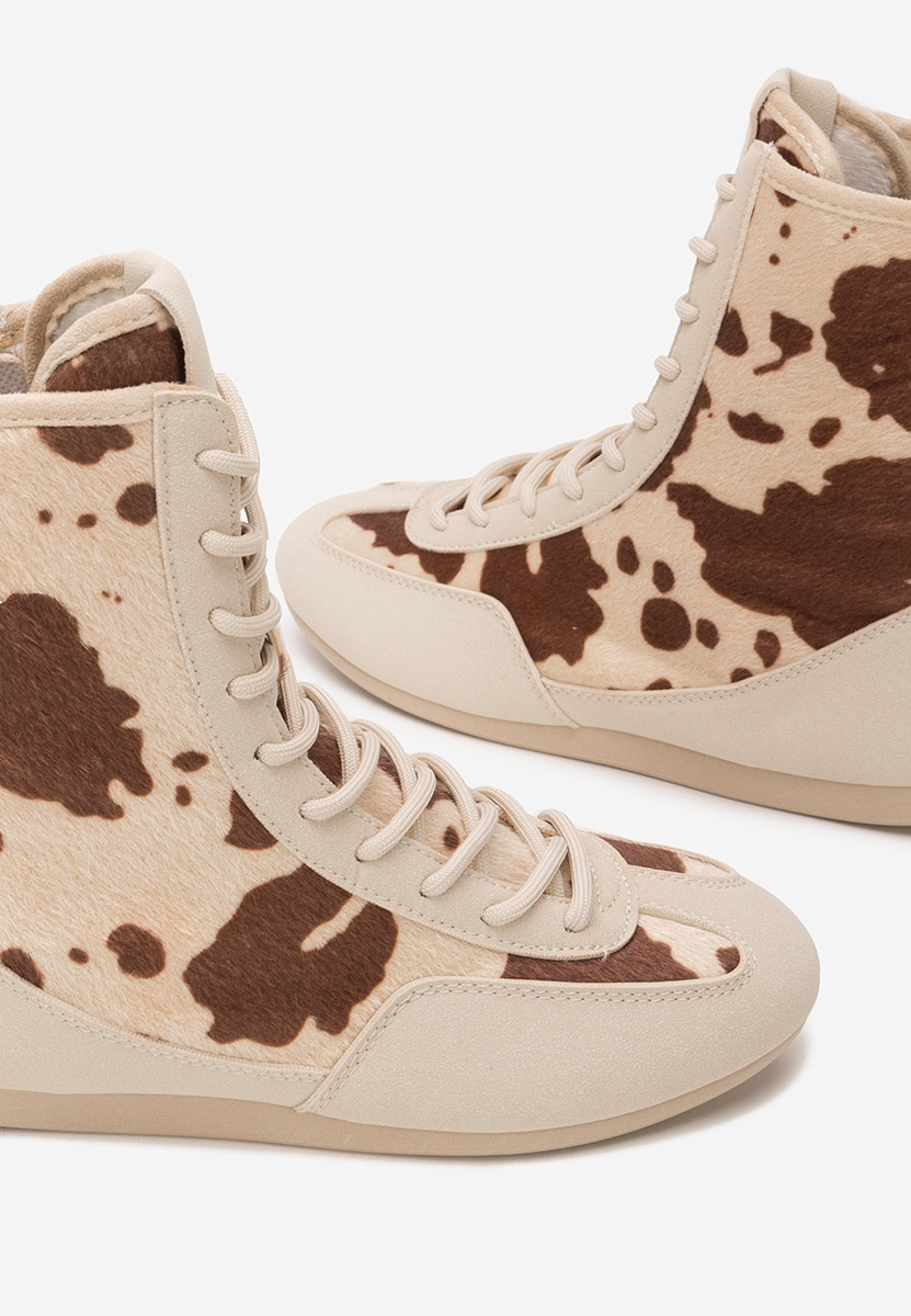 Γυναικεία sneakers αστραγάλο Rosira μπεζ