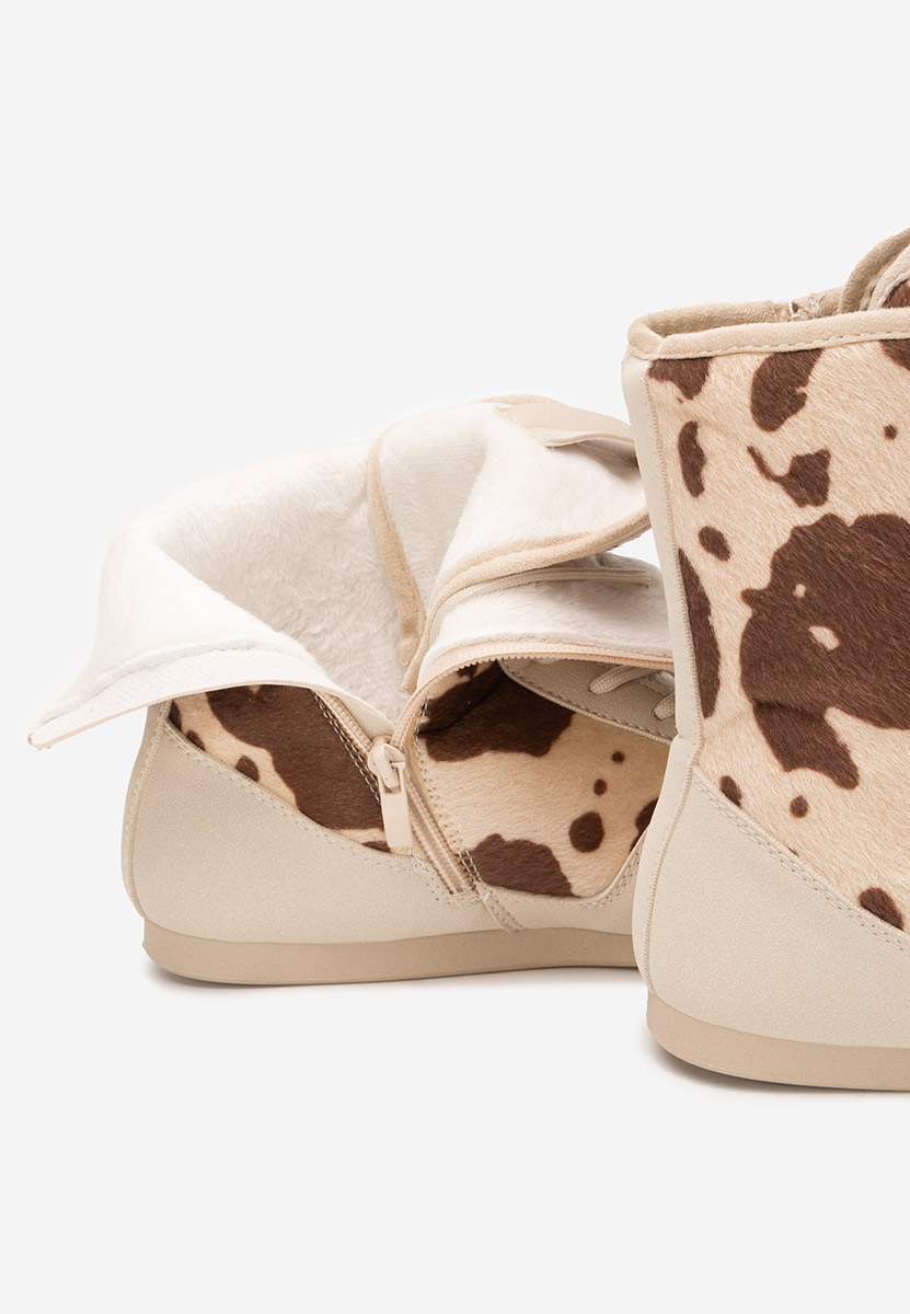 Γυναικεία sneakers αστραγάλο Rosira μπεζ