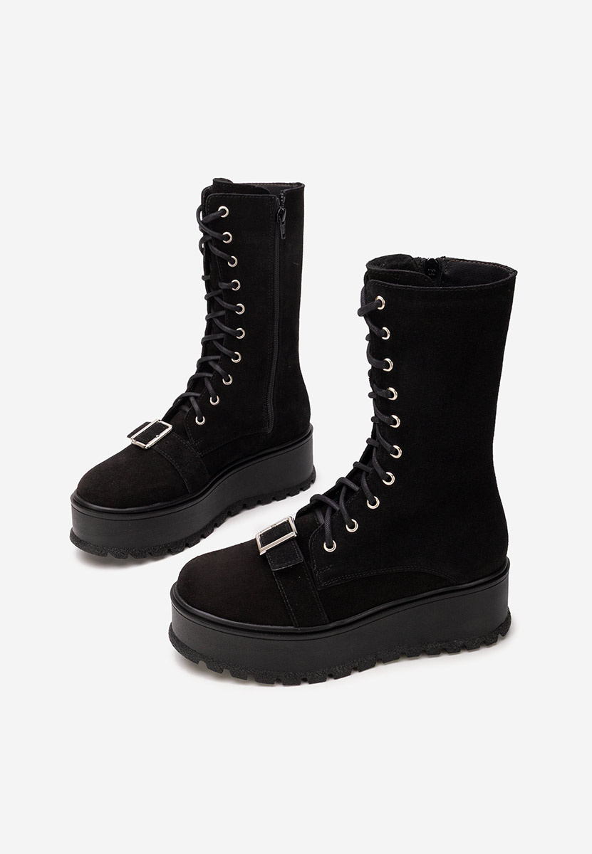 Γυναικεία δερμάτινα μποτάκια Sorelia v2 Μαύρα