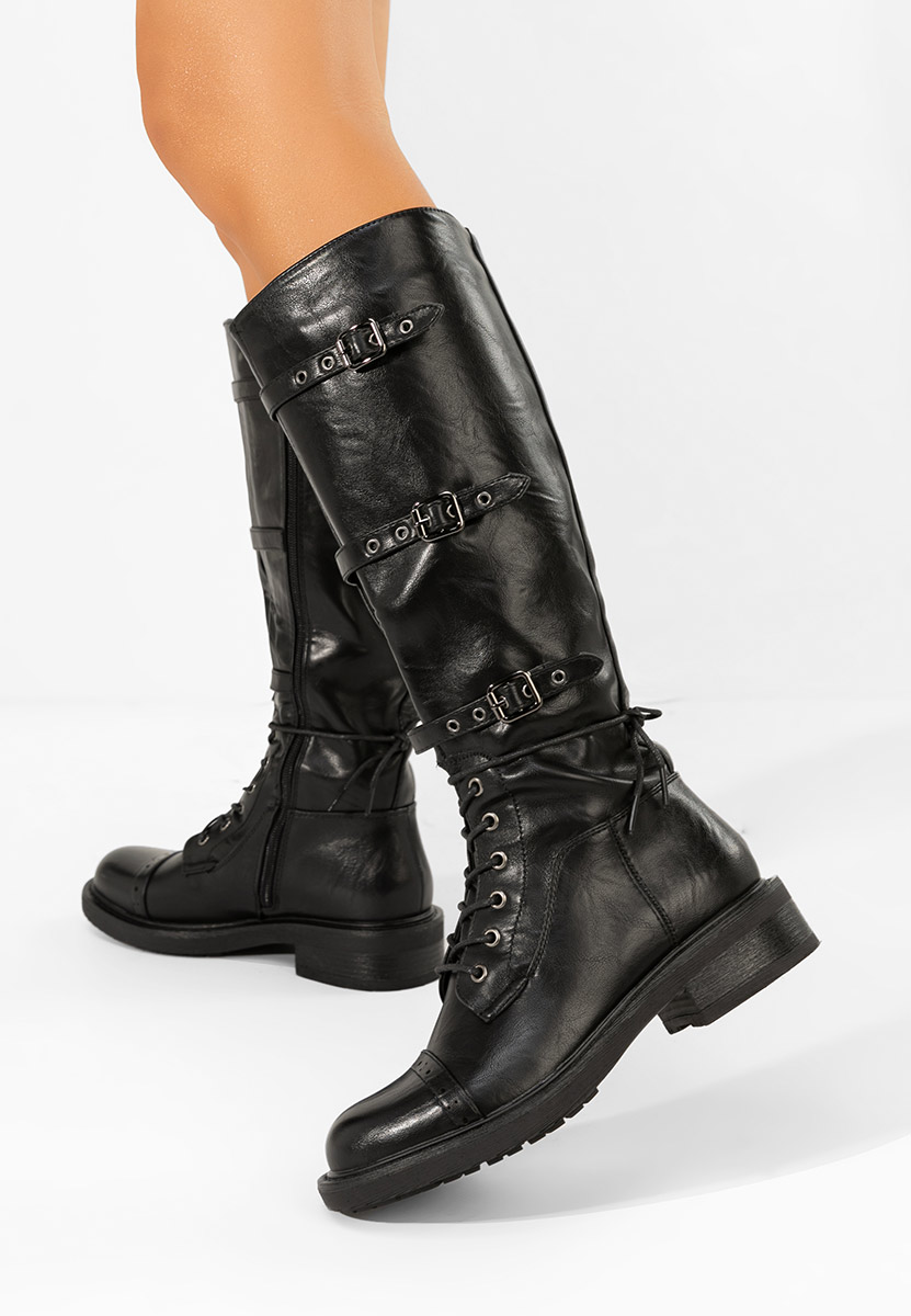 Αρβυλάκια ψηλα γυναικεία Frosina μαύρα