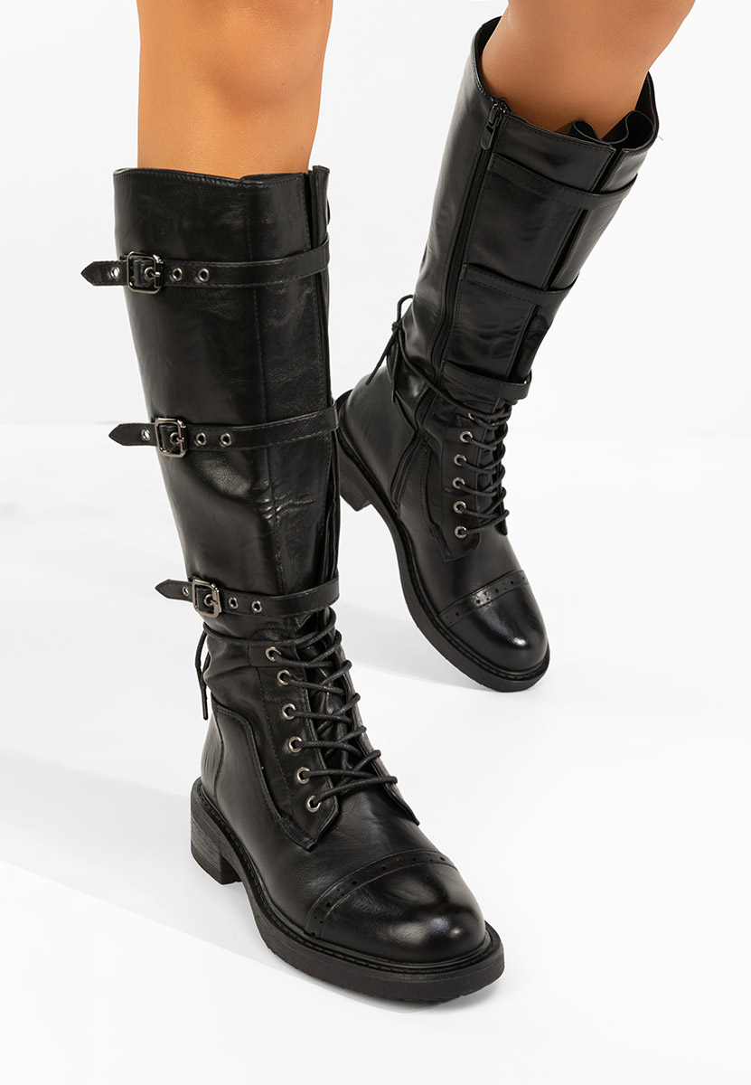 Αρβυλάκια ψηλα γυναικεία Frosina μαύρα